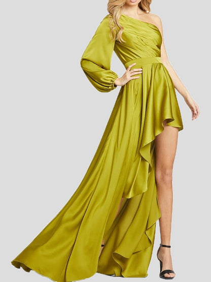 Women's Dresses Single-Sleeve Sloping Shoulder Irregular Dress - LuckyFash™