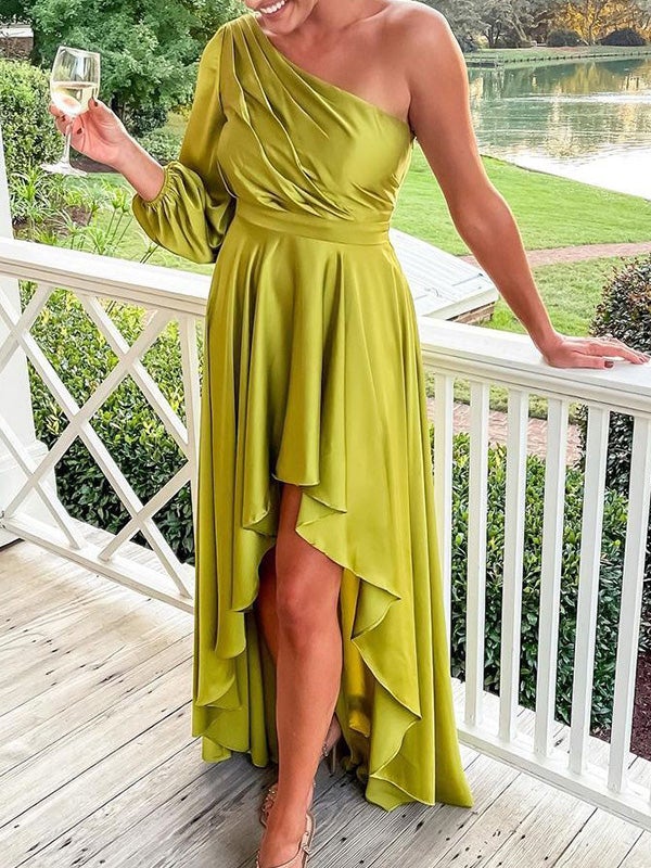 Women's Dresses Single-Sleeve Sloping Shoulder Irregular Dress - LuckyFash™