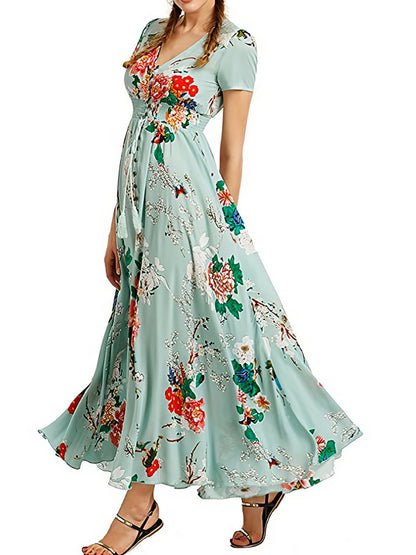 Dresses Vintage Ethnic Pattern V-Neck Loose Maxi Dress - LuckyFash™