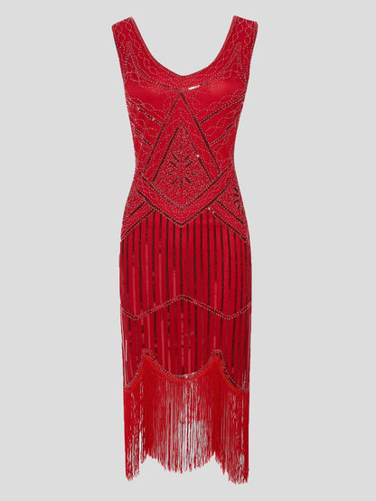 Dresses Vintage Sequin Beaded Fringe Dress - LuckyFash™