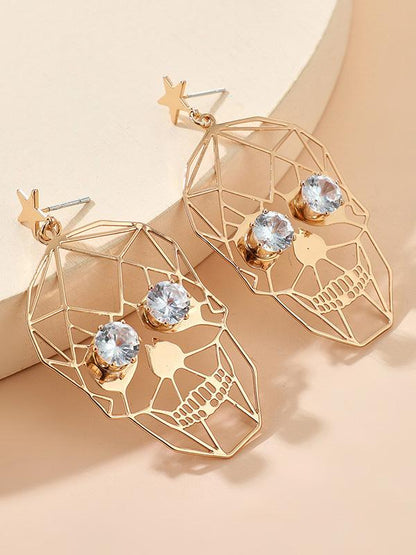 Earrings Halloween Golden Skull Face Earrings - LuckyFash™