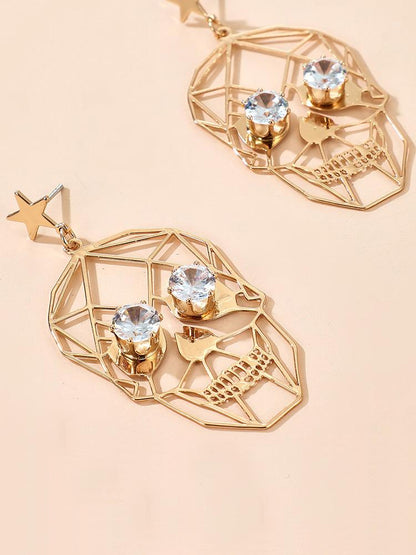 Earrings Halloween Golden Skull Face Earrings - LuckyFash™