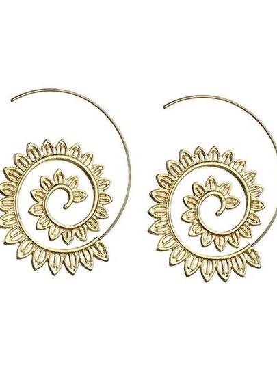 Womens Exaggerated Alloy Round Earrings - LuckyFash™