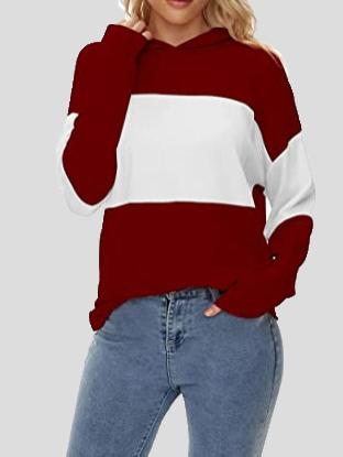 Women's Hoodies Contrasting Long Sleeve Casual Hoodie - LuckyFash™