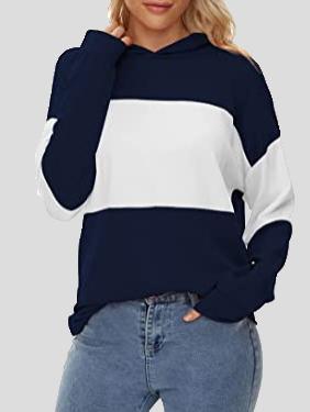 Women's Hoodies Contrasting Long Sleeve Casual Hoodie - LuckyFash™