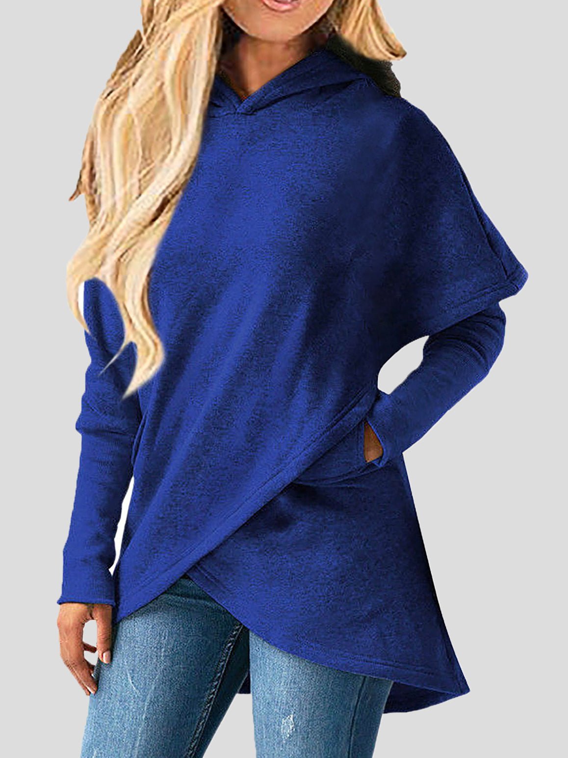 Hoodies Loose Irregular Pocket Long Sleeve Hoody - LuckyFash™