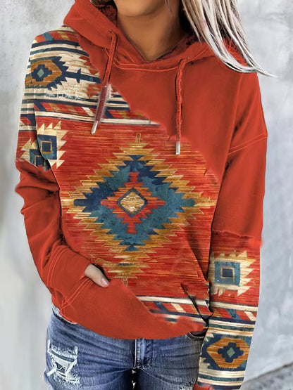 Hoodies Polygon Print Long Sleeve Pocket Hoodie - LuckyFash™