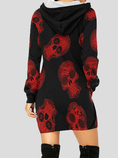 Women's Hoodies Small Skull Pocket Drawstring Long Sleeve Hooded - LuckyFash™