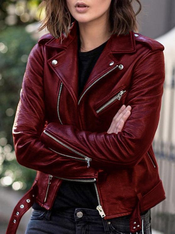 Jackets Cool Zip Crop Slim Leather Jacket - LuckyFash™