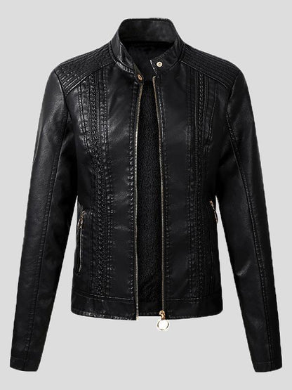 Jackets Long Sleeve Pu Leather Short Motorcycle Jacket - LuckyFash™