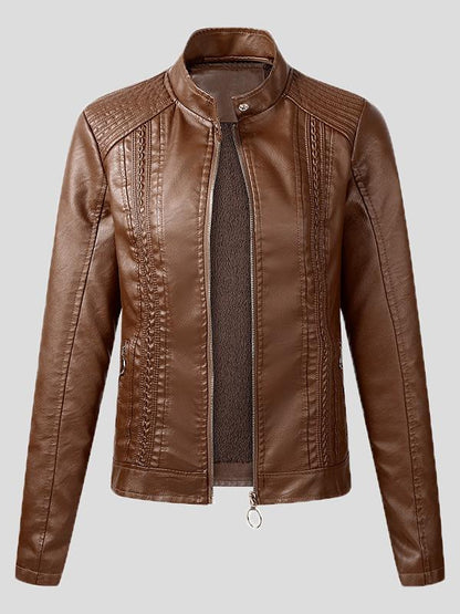 Jackets Long Sleeve Pu Leather Short Motorcycle Jacket - LuckyFash™