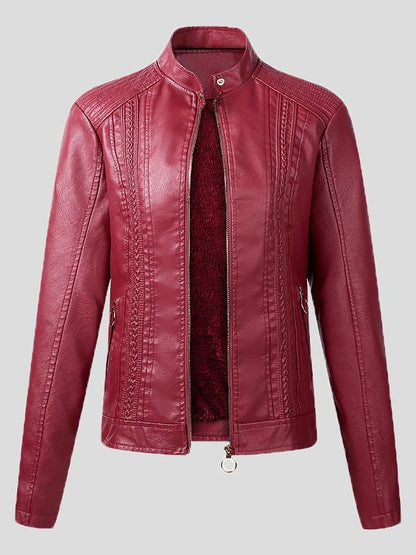 Jackets Long Sleeve Pu Leather Short Motorcycle Jacket - LuckyFash™