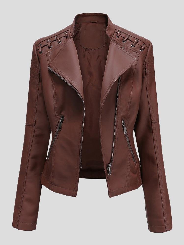 Jackets Short Slim Leather Motorcycle Jacket - LuckyFash™