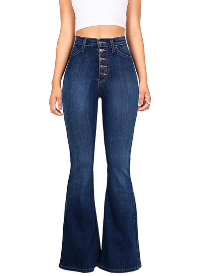 Jeans Slim Fitting High Waist Flare Jeans - LuckyFash™