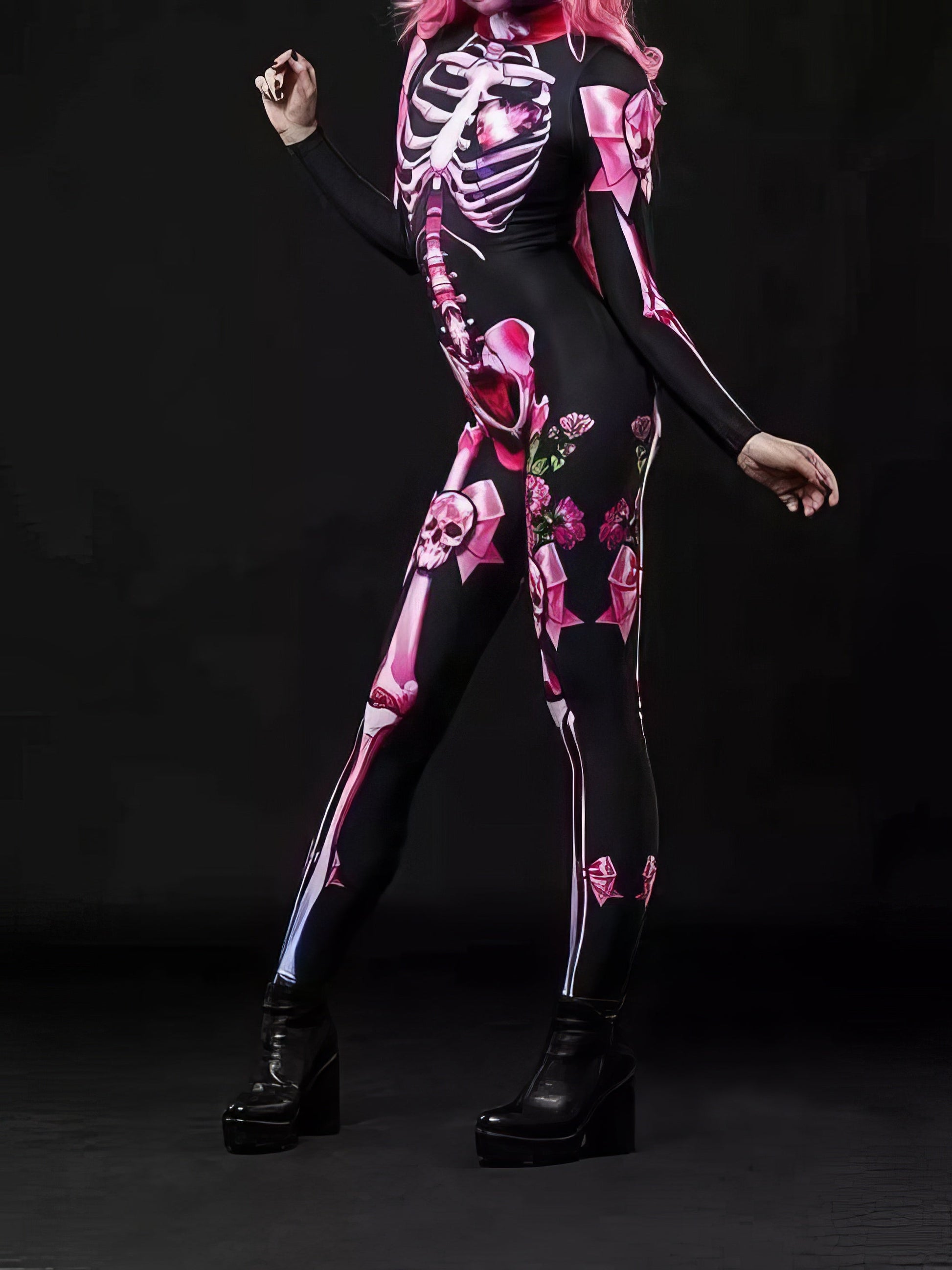 Jumpsuit Halloween Skull Skeleton Print Jumpsuit - LuckyFash™