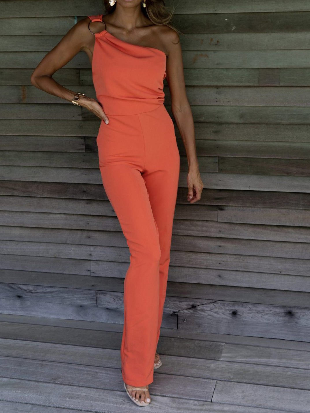 Jumpsuits Casual One Shoulder Slim Fit Sleeveless Jumpsuit - LuckyFash™