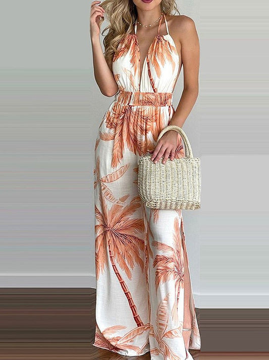 Jumpsuits Digital Printing Color Sleeveless Jumpsuit - LuckyFash™