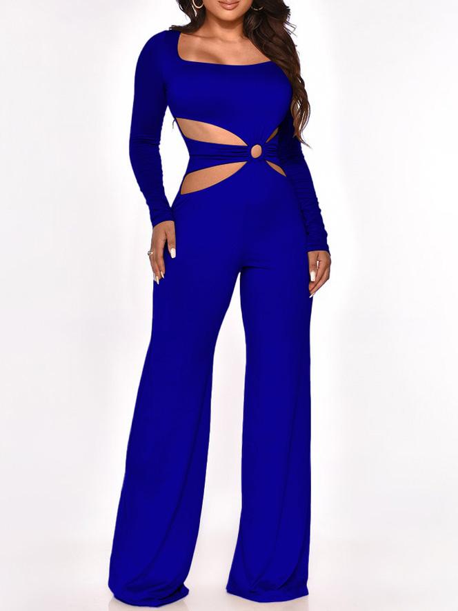 Jumpsuits Long Sleeve Cut-Waist Skinny Jumpsuit - LuckyFash™