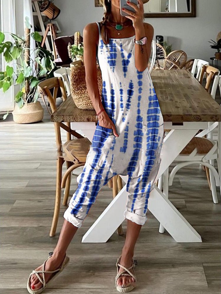 Jumpsuits Multicolor Print Pocket Bib Jumpsuit - LuckyFash™