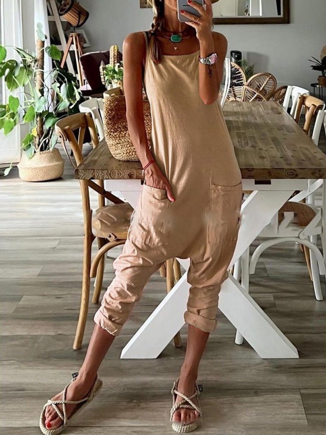 Jumpsuits Multicolor Print Pocket Bib Jumpsuit - LuckyFash™