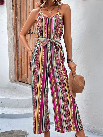 Jumpsuits Sexy Striped Holiday Style Casual Sling Jumpsuit - LuckyFash™