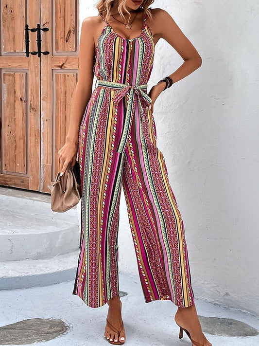 Jumpsuits Sexy Striped Holiday Style Casual Sling Jumpsuit - LuckyFash™