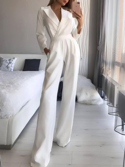 Jumpsuits Solid Long Sleeve Slim Fit Jumpsuit - LuckyFash™