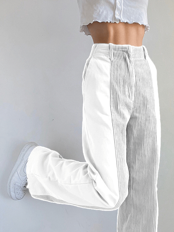 Women's Pants Pure Straight-Leg Corduroy Casual Pant - LuckyFash™