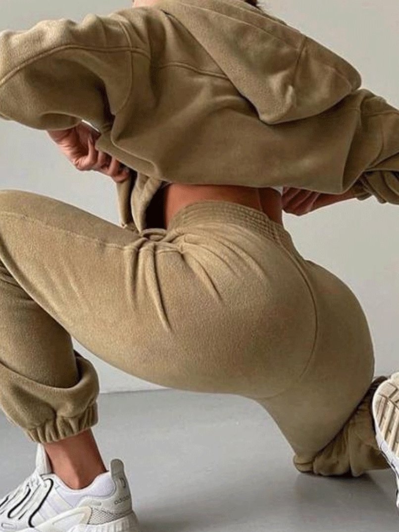 Women's Sets Fashion Sports Zipper Pocket Hoody Two-Piece Suit - LuckyFash™