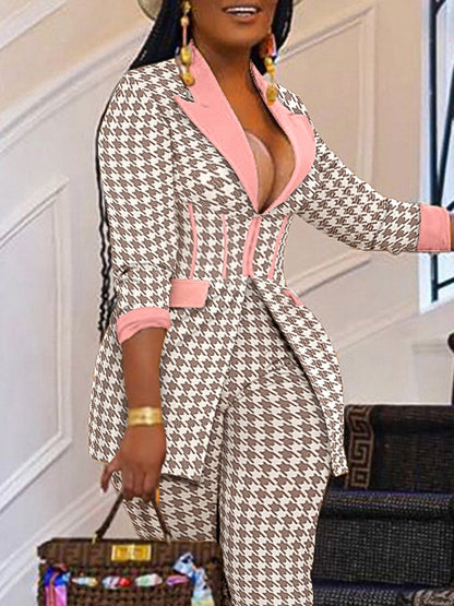 Women's Sets Lapel Long Sleeve Blazers & Trousers Casual Two-Piece Suit - LuckyFash™