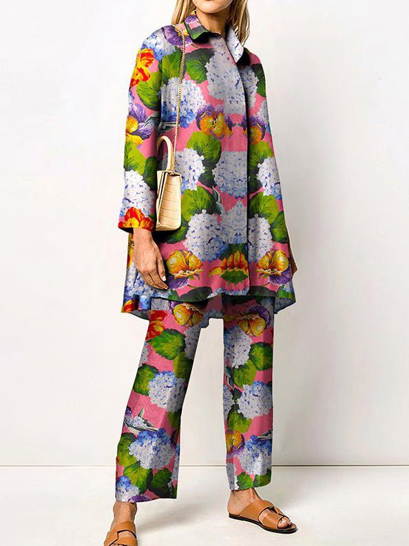 Women's Sets Printed Long Sleeve Shirt & Pants Two Piece Set - LuckyFash™