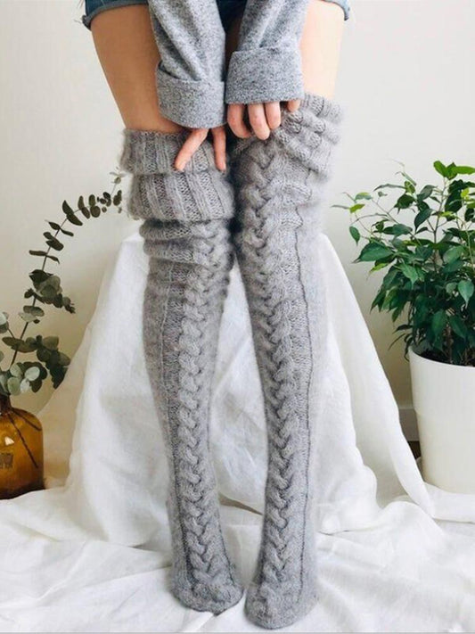 Socks Pure Wool Over The Knee Long Tube Pile Socks - LuckyFash™