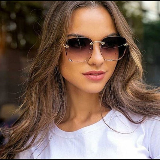 Sunglasses Rimless Square Sunglasses - LuckyFash™