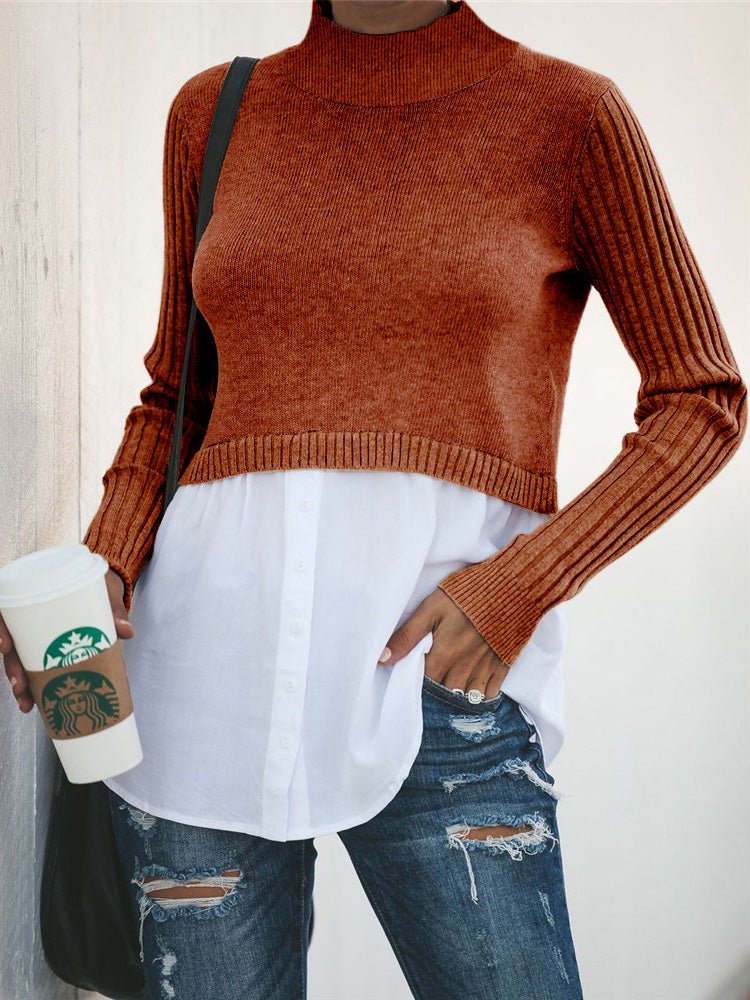 Sweaters Button Panel Long Sleeve Slim Sweater - LuckyFash™