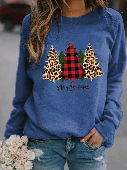 T-Shirts Christmas Tree Round Neck Long Sleeve T-Shirt - LuckyFash™