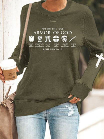 Women's T-Shirts Letter Print Round Neck Long Sleeve Casual T-Shirt - LuckyFash™