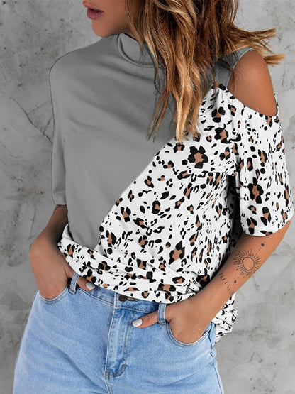 T-Shirts Loose Round Neck Leopard Casual Short Sleeved T-Shirt - LuckyFash™