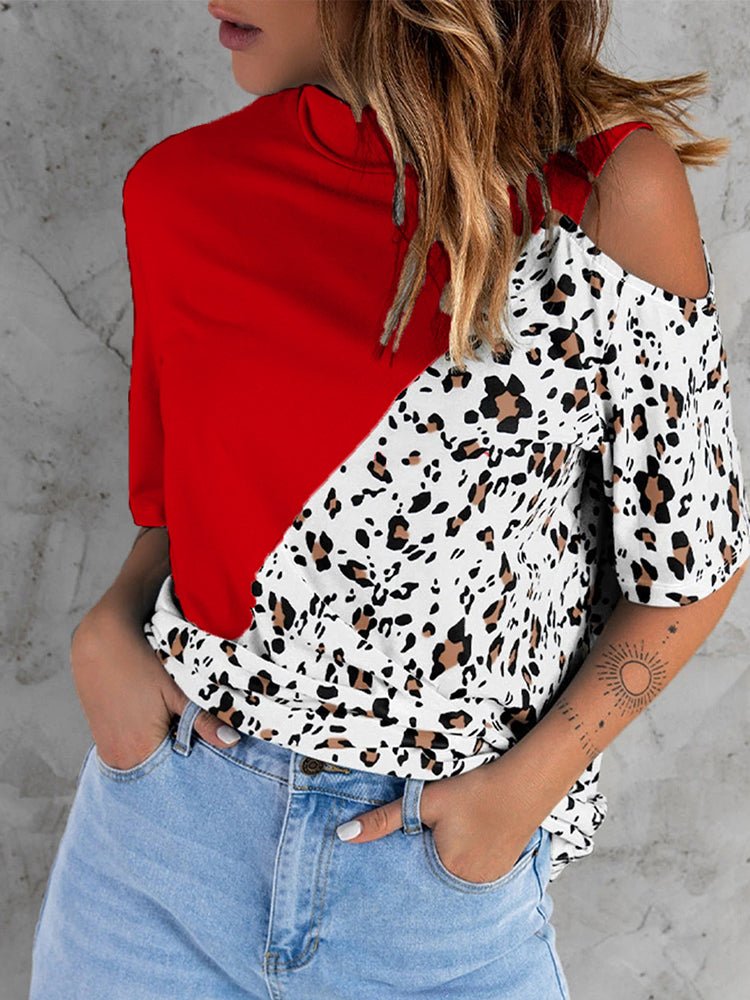 T-Shirts Loose Round Neck Leopard Casual Short Sleeved T-Shirt - LuckyFash™