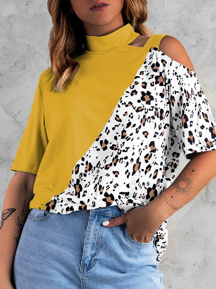 T-Shirts Loose Round Neck Leopard Casual Short Sleeved T-Shirt - LuckyFash™