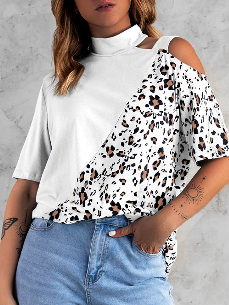 T-Shirts Loose Round Neck Leopard Casual Short Sleeved T-Shirt - LuckyFash™