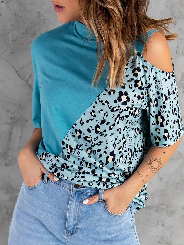 T-Shirts Loose Round Neck Leopard Casual Short Sleeved T-Shirt - LuckyFash™