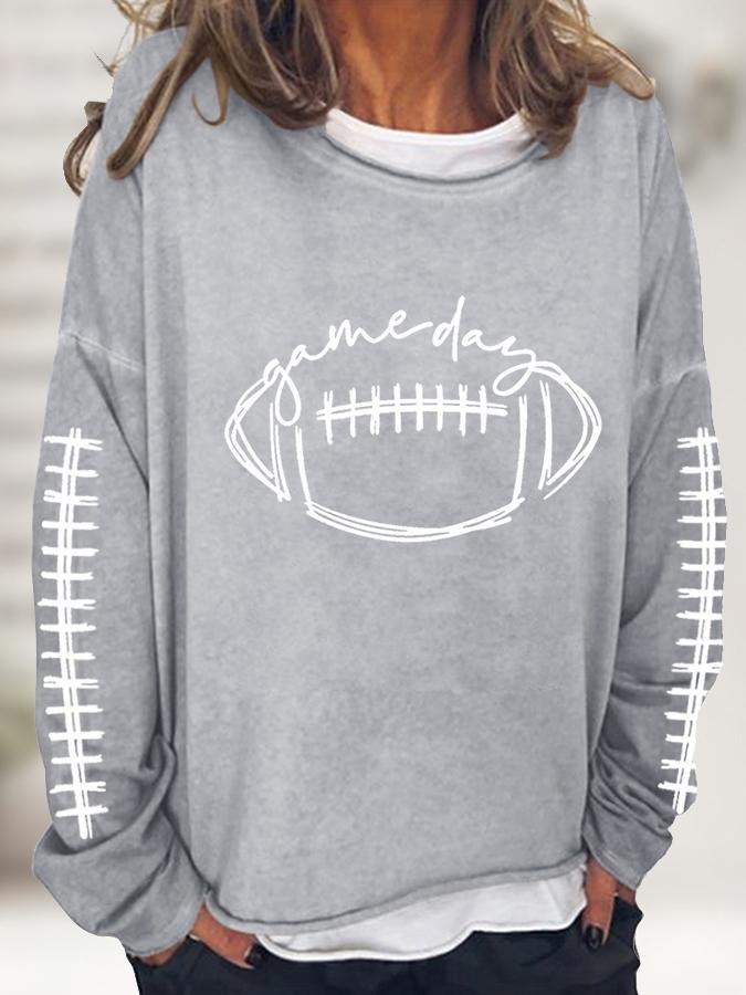 T-Shirts Rugby Print Crew Neck Long Sleeve Casual T-Shirt - LuckyFash™