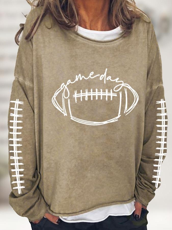 T-Shirts Rugby Print Crew Neck Long Sleeve Casual T-Shirt - LuckyFash™