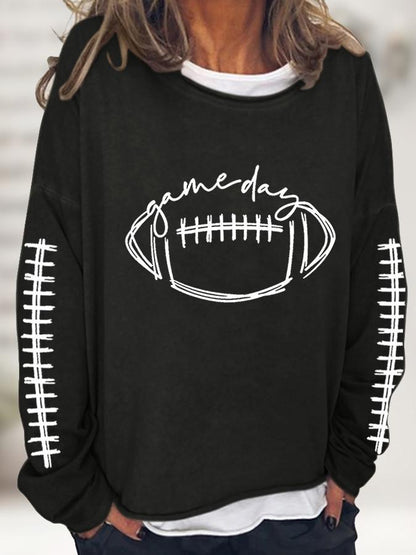 T-Shirts Rugby Print Crew Neck Long Sleeve Casual T-Shirt - LuckyFash™