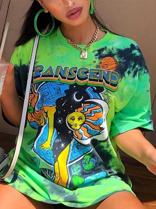 T-Shirts Street Style Colorful Tie Dye Printed T-Shirt - LuckyFash™