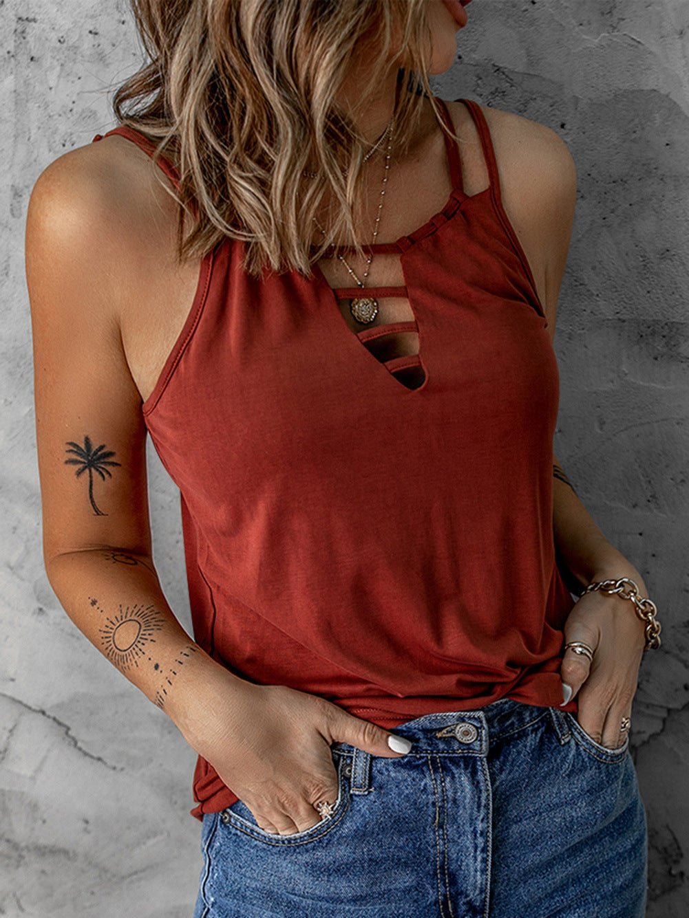 Tank Tops Cutout Camisole Casual Tank Top - LuckyFash™