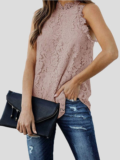 Women's Tank Tops Lace Hollow Halter Sweet Tank Top - LuckyFash™