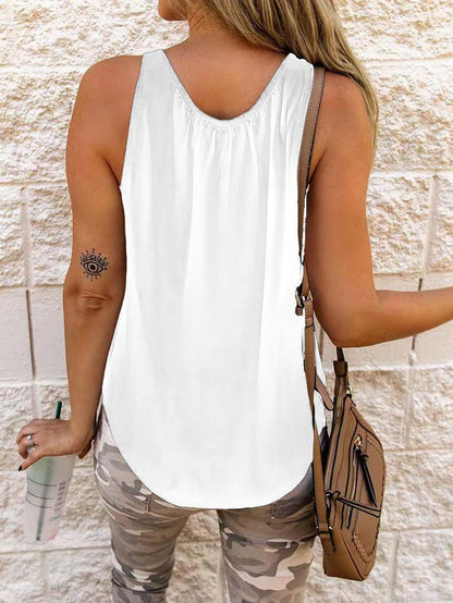 Tank Tops Solid Chest Crossover Sleeveless Tank Top - LuckyFash™