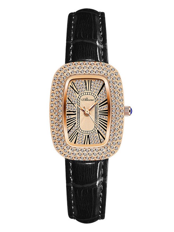 Women's Watches Diamond Leather Strap Square Waterproof Watch - LuckyFash™