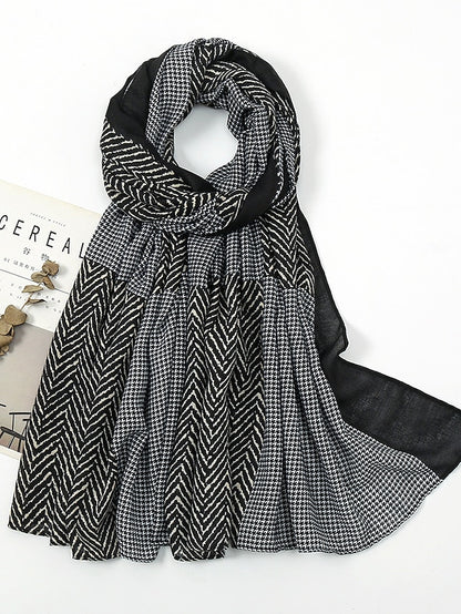 1pcs Fashion Ladies Geometric Pattern Scarf High Quality Shawls and Wraps Printed Women Hijab Scarf Long Soft Bandana - LuckyFash™